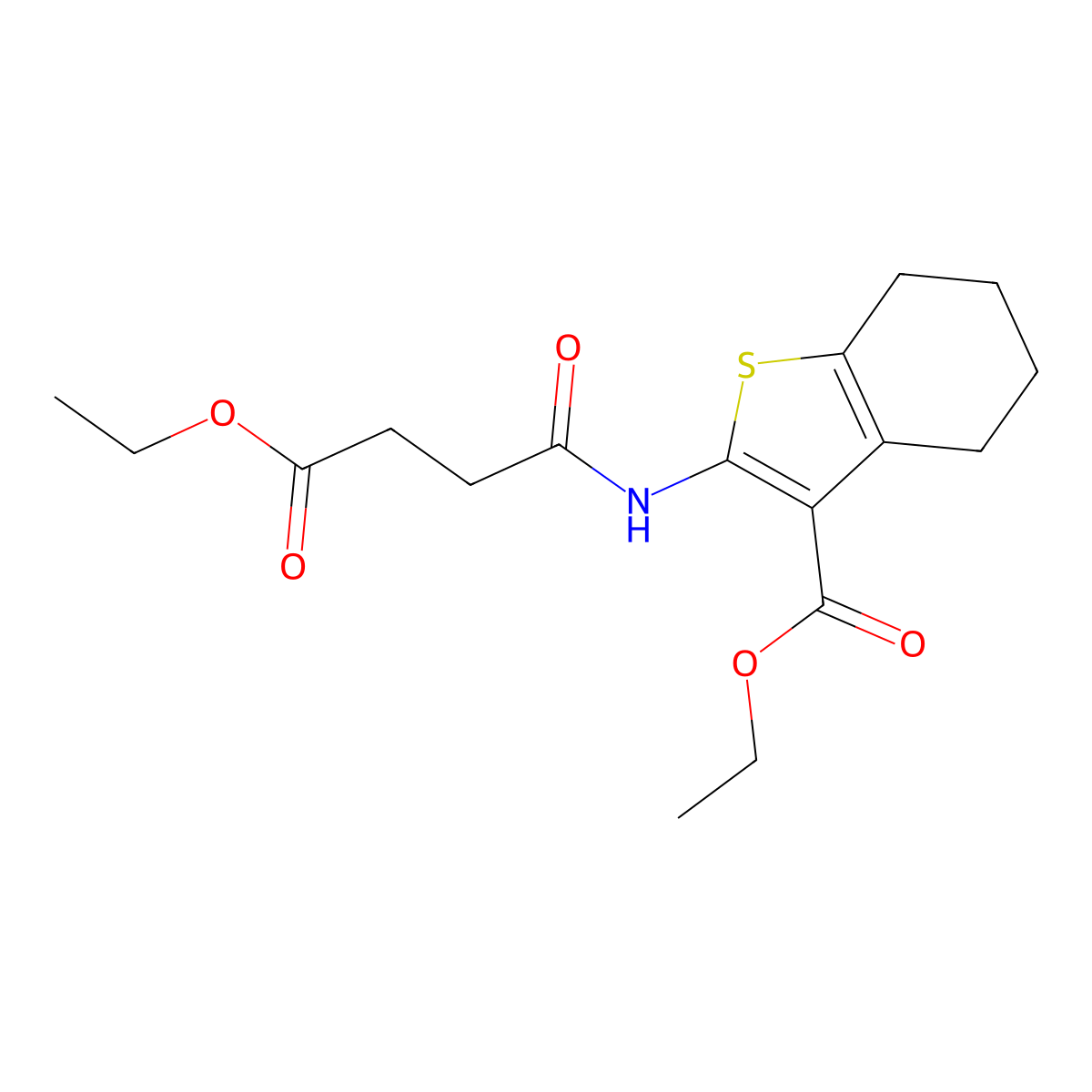 Ethyl 2-[(4-ethoxy-4-oxobutanoyl)amino]-4,5,6,7-tetrahydro-1-benzothiophene-3-carboxylate molecular structure, CAS 356550-77-1
