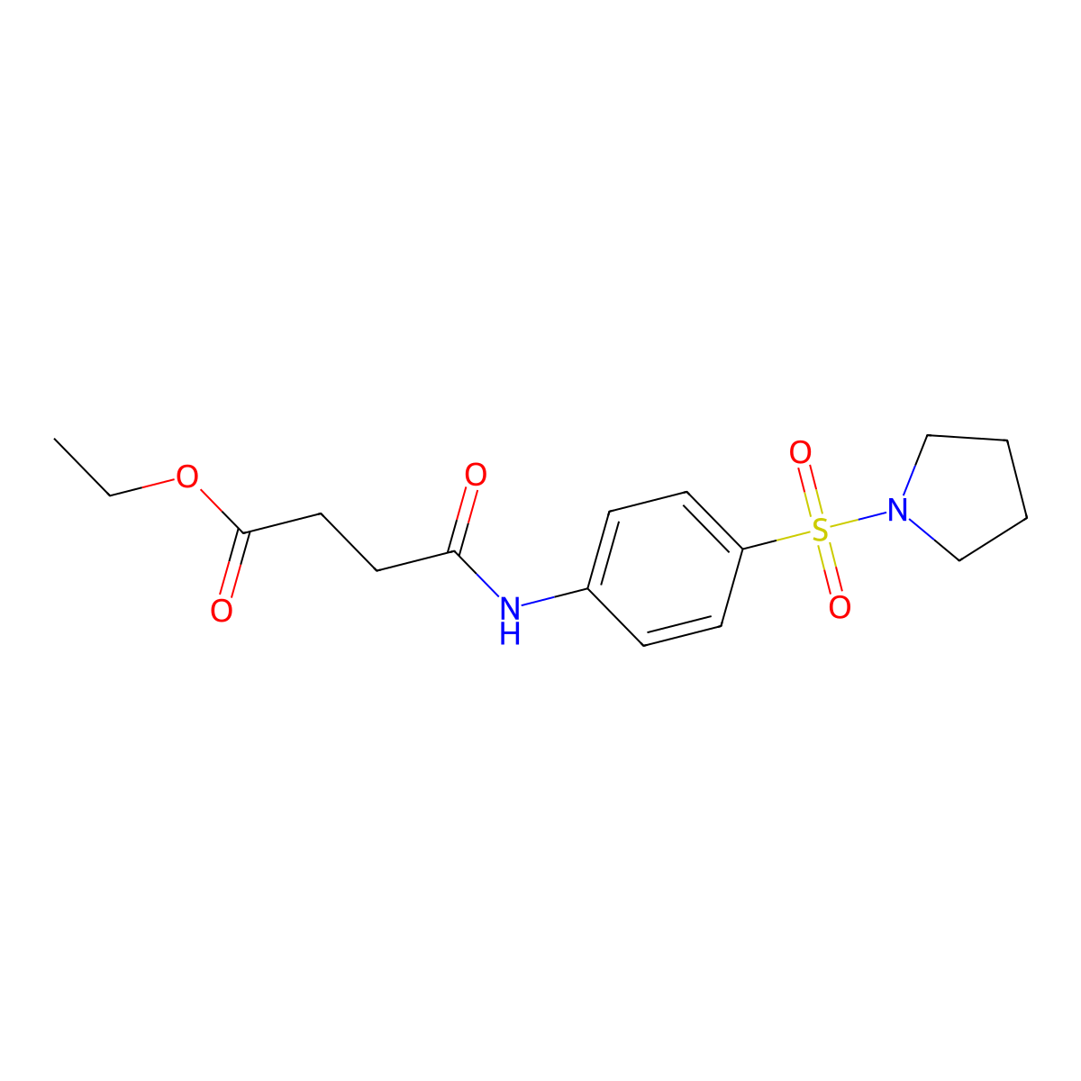 Ethyl 4-oxo-4-(4-pyrrolidin-1-ylsulfonylanilino)butanoate molecular structure, CAS 356550-82-8