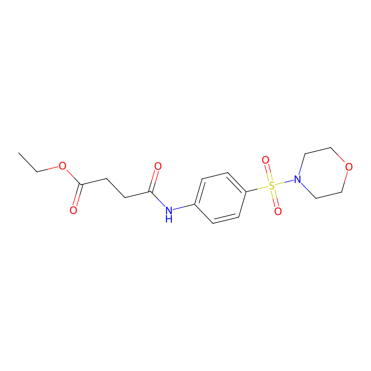 Ethyl 4-((4-(morpholinosulfonyl)phenyl)amino)-4-oxobutanoate molecular structure, CAS 356550-84-0
