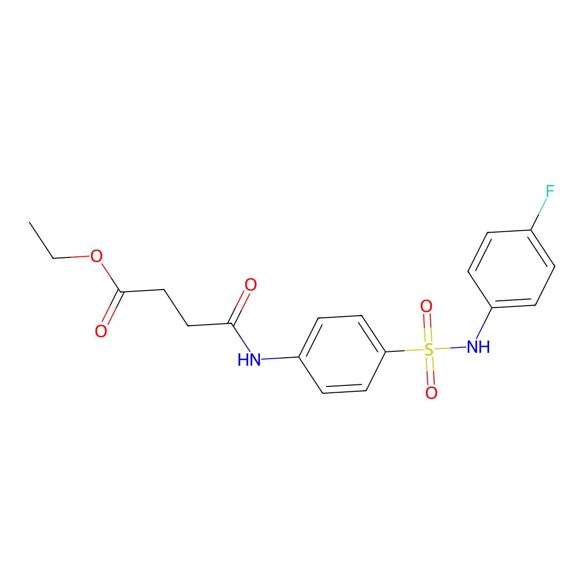 Ethyl 4-[4-[(4-fluorophenyl)sulfamoyl]anilino]-4-oxobutanoate molecular structure, CAS 356550-85-1