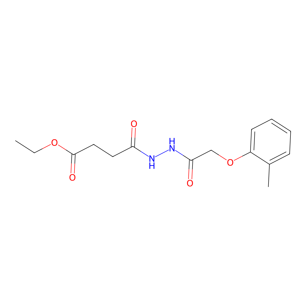 Ethyl 4-{2-[(2-methylphenoxy)acetyl]hydrazino}-4-oxobutanoate molecular structure, CAS 356551-71-8