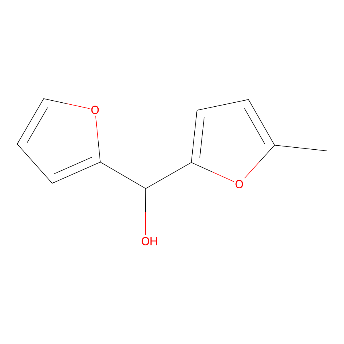 2-Furyl-(5-methyl-2-furyl)methanol molecular structure, CAS 356552-27-7