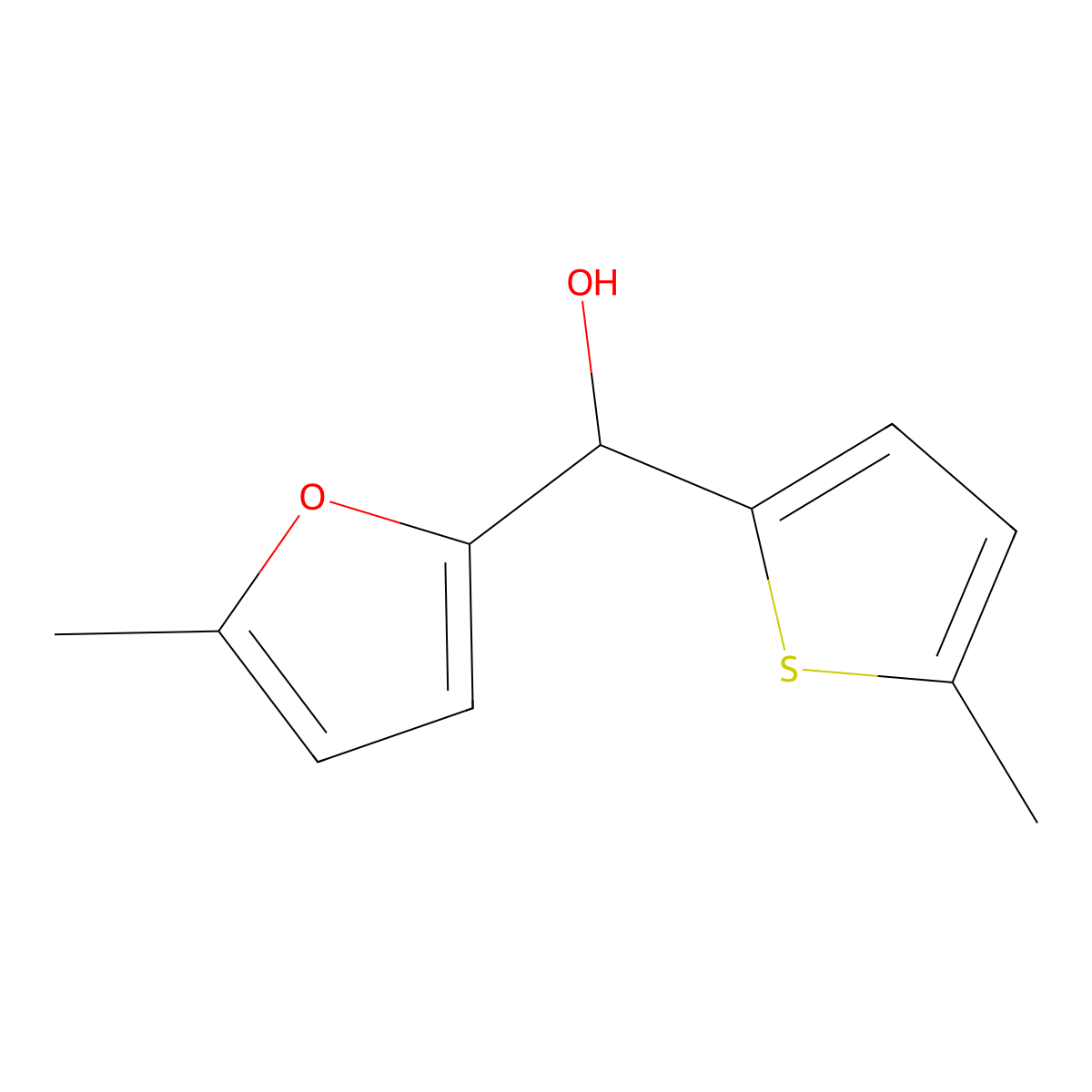 5-Methyl-2-furyl-(5-methyl-2-thienyl)methanol molecular structure, CAS 356552-57-3