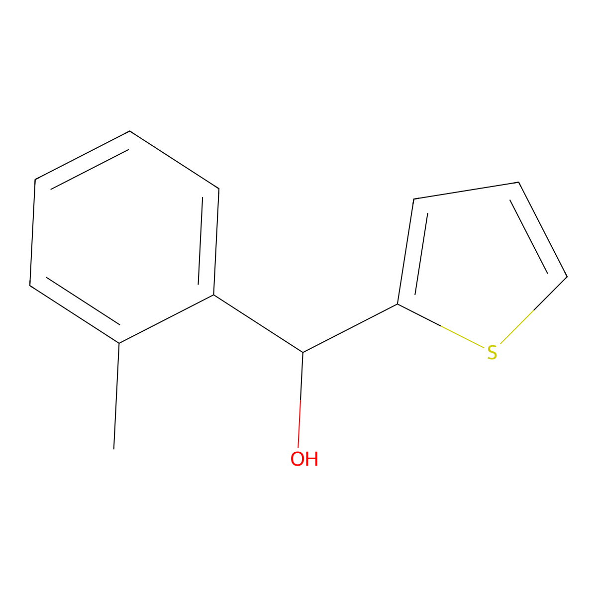 (2-Methylphenyl)(thiophen-2-yl)methanol molecular structure, CAS 356553-57-6