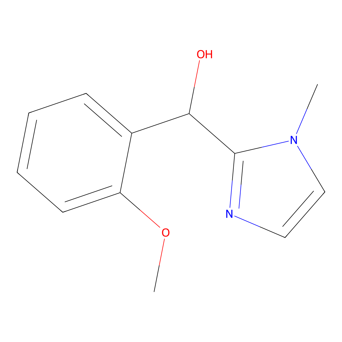 (2-methoxyphenyl)(1-methyl-1H-imidazol-2-yl)methanol molecular structure, CAS 356554-12-6