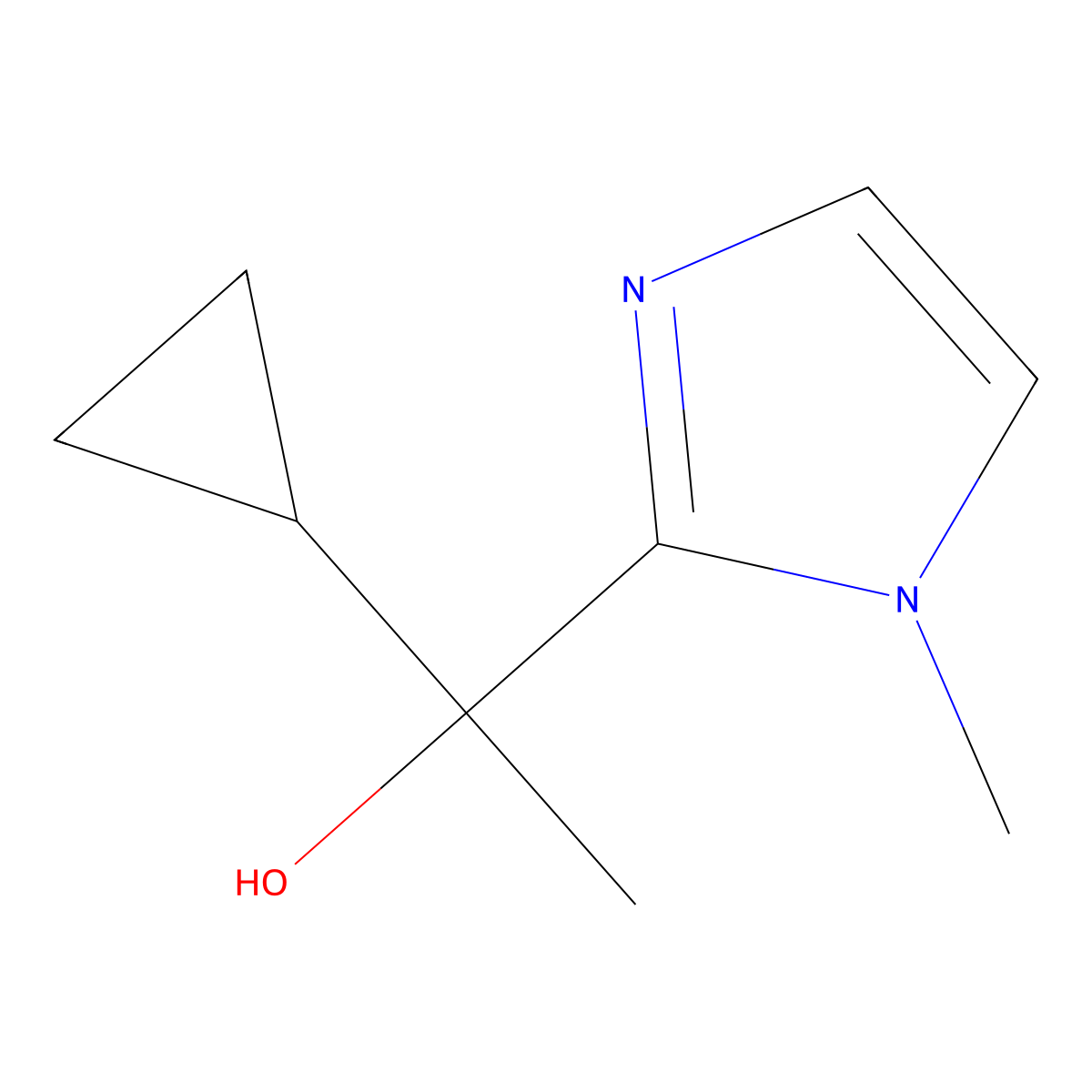 1-cyclopropyl-1-(1-methyl-1H-imidazol-2-yl)ethanol molecular structure, CAS 356555-18-5