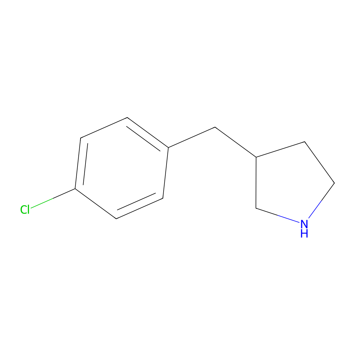 3-[(4-Chlorophenyl)methyl]pyrrolidine molecular structure, CAS 356558-17-3