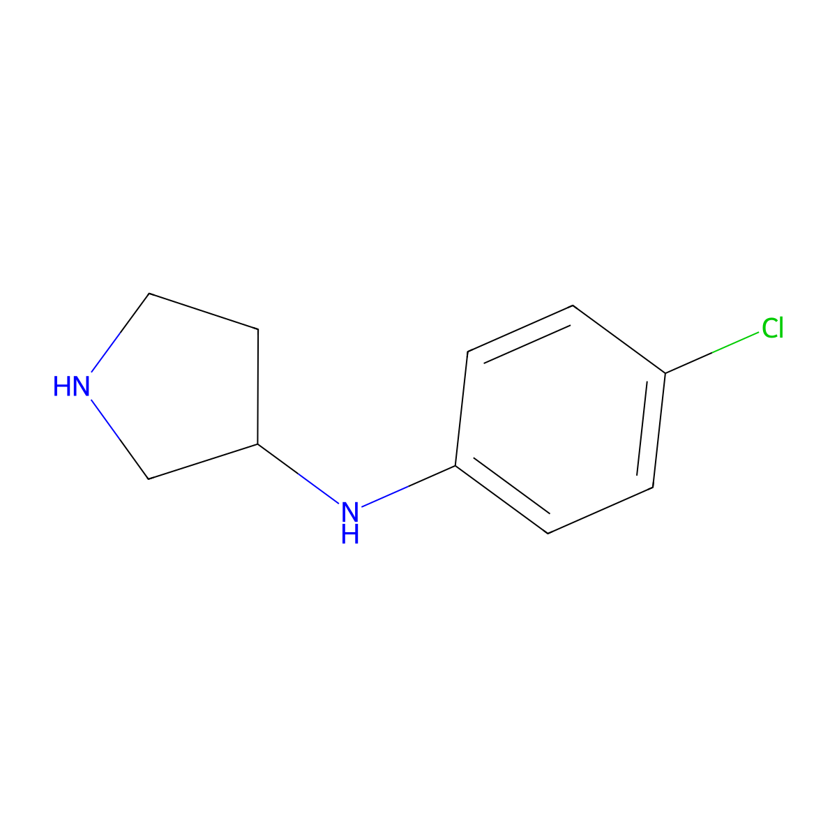 N-(4-chlorophenyl)pyrrolidin-3-amine molecular structure, CAS 356558-33-3