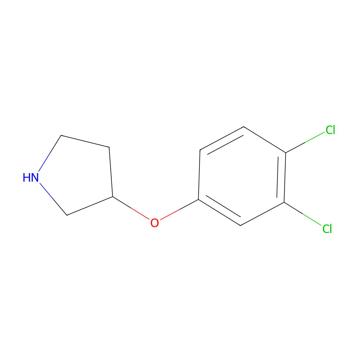 3-(3,4-Dichlorophenoxy)pyrrolidine molecular structure, CAS 356558-49-1