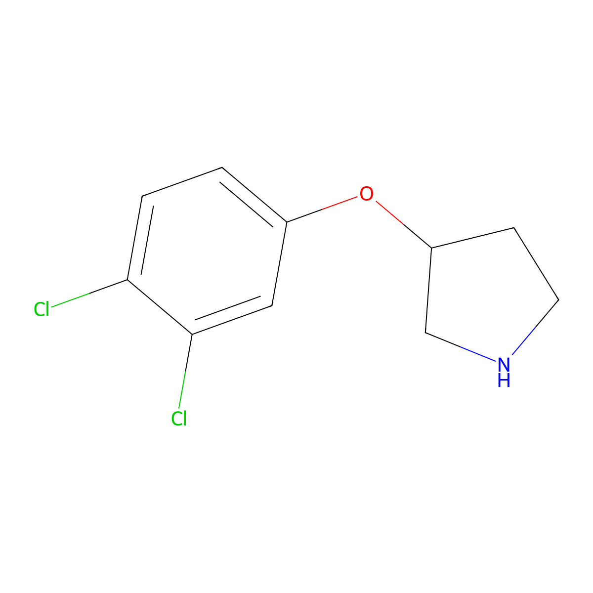 3-(3,4-Dichlorophenoxy)pyrrolidine molecular structure, CAS 356558-49-1