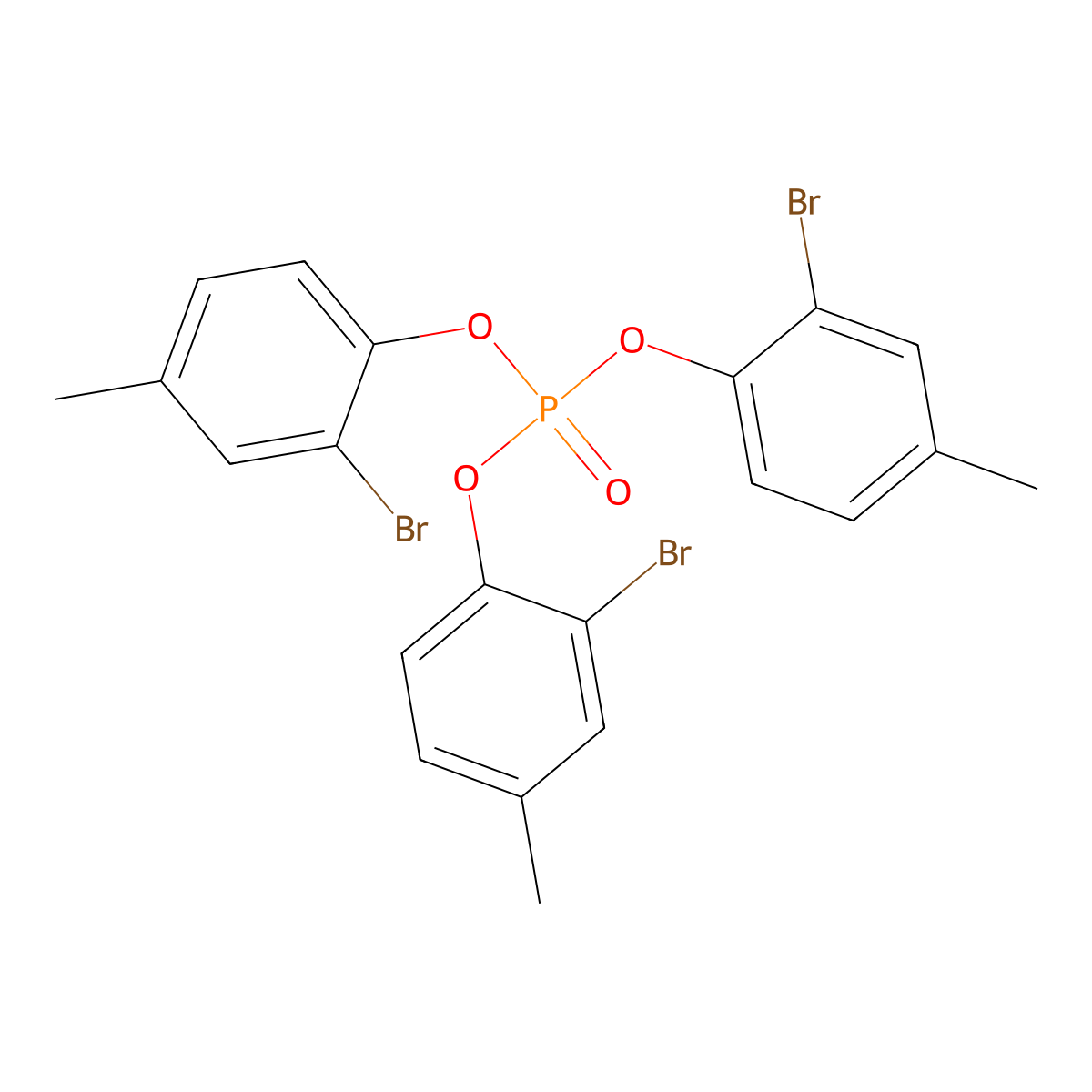 Tris(2-bromo-4-methylphenyl) phosphate molecular structure, CAS 35656-01-0