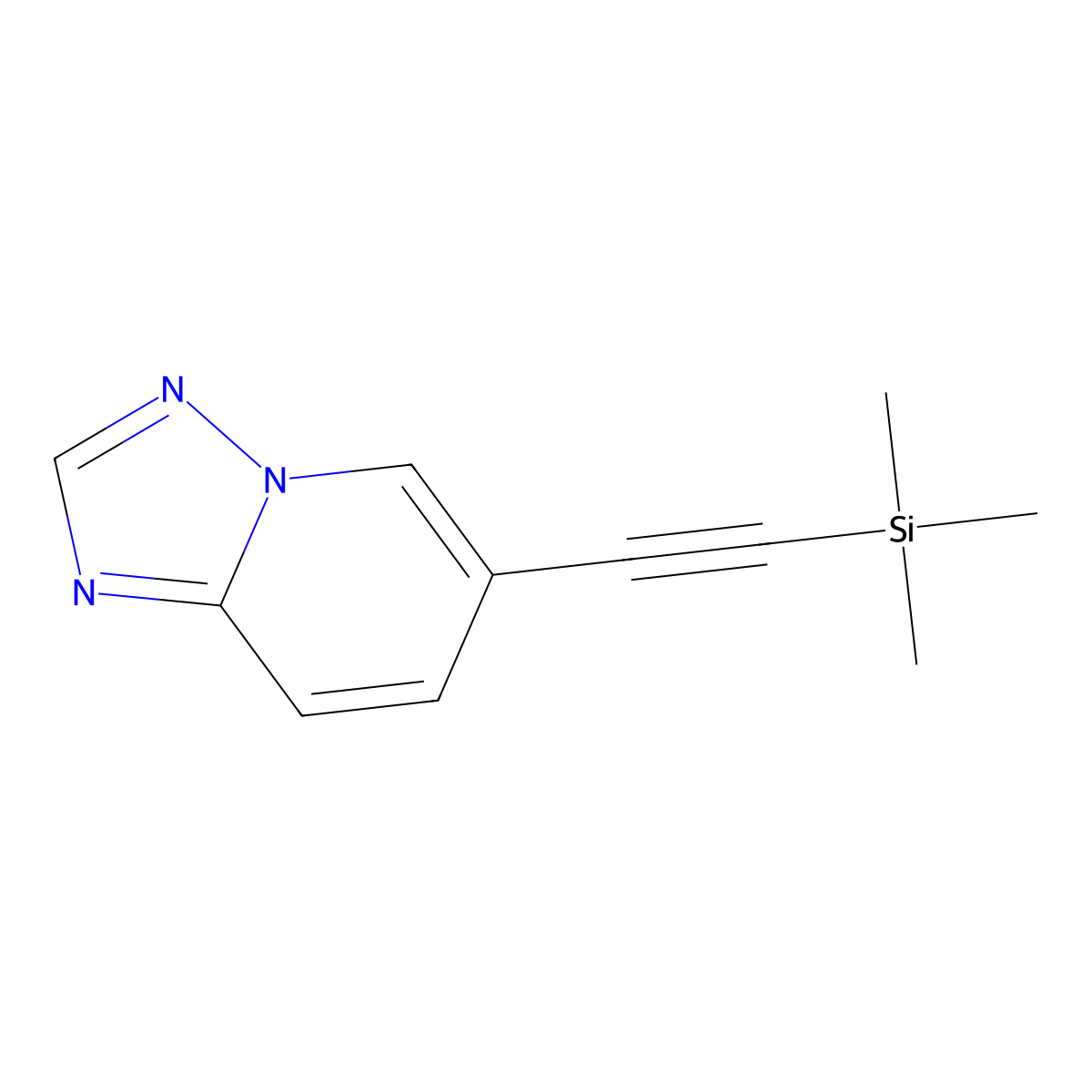 6-((Trimethylsilyl)ethynyl)-[1,2,4]triazolo[1,5-a]pyridine molecular structure, CAS 356560-81-1