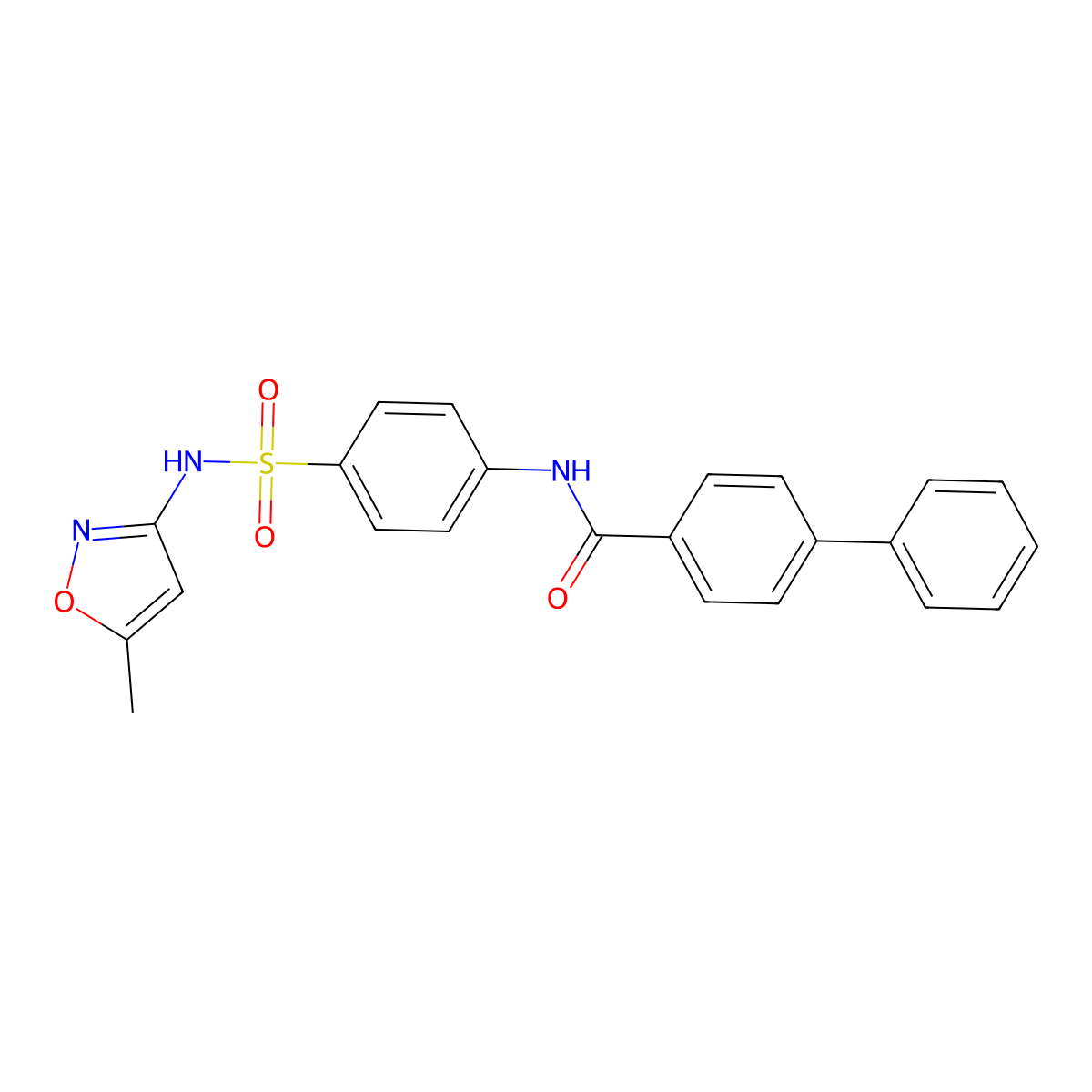 N-[4-[(5-methyl-1,2-oxazol-3-yl)sulfamoyl]phenyl]-4-phenylbenzamide molecular structure, CAS 356561-54-1