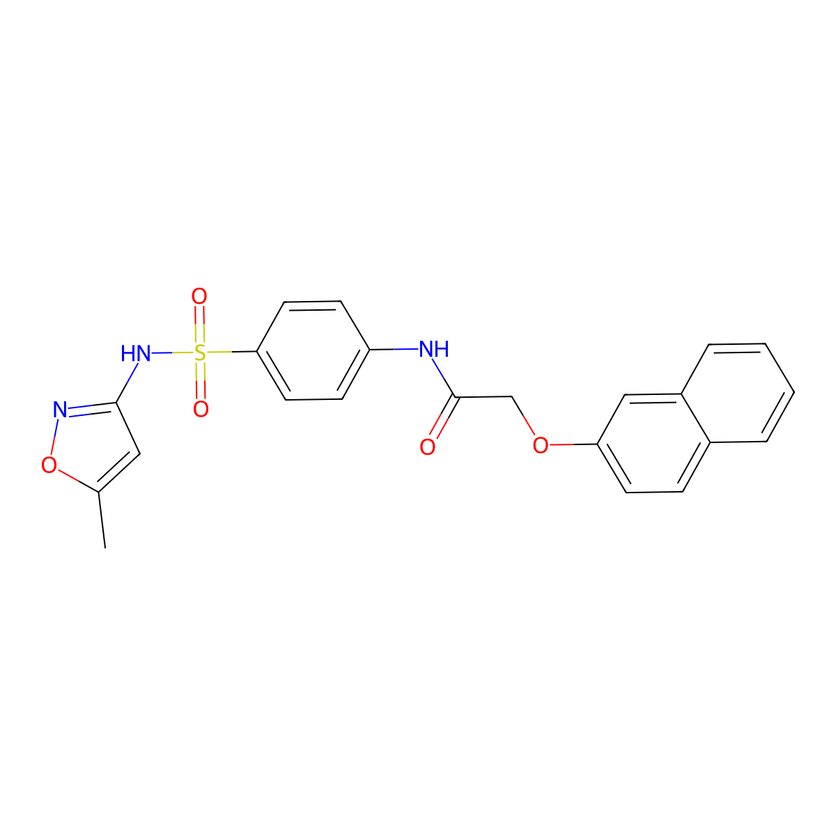 N-(4-{[(5-methyl-3-isoxazolyl)amino]sulfonyl}phenyl)-2-(2-naphthyloxy)acetamide molecular structure, CAS 356561-60-9