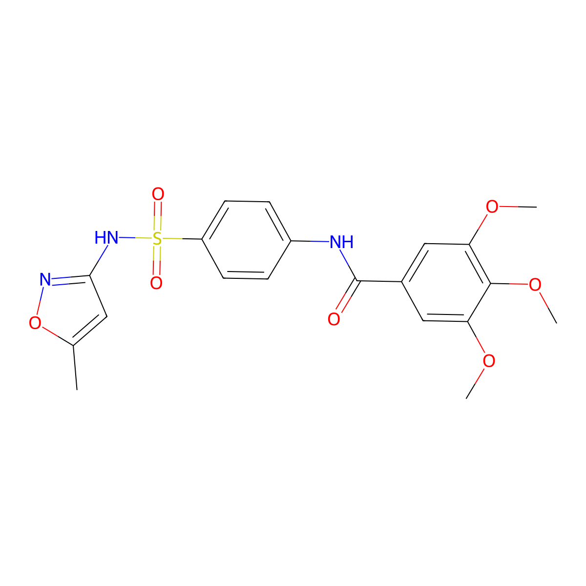 3,4,5-Trimethoxy-N-[4-(5-methyl-isoxazol-3-ylsulfamoyl)-phenyl]-benzamide molecular structure, CAS 356561-65-4
