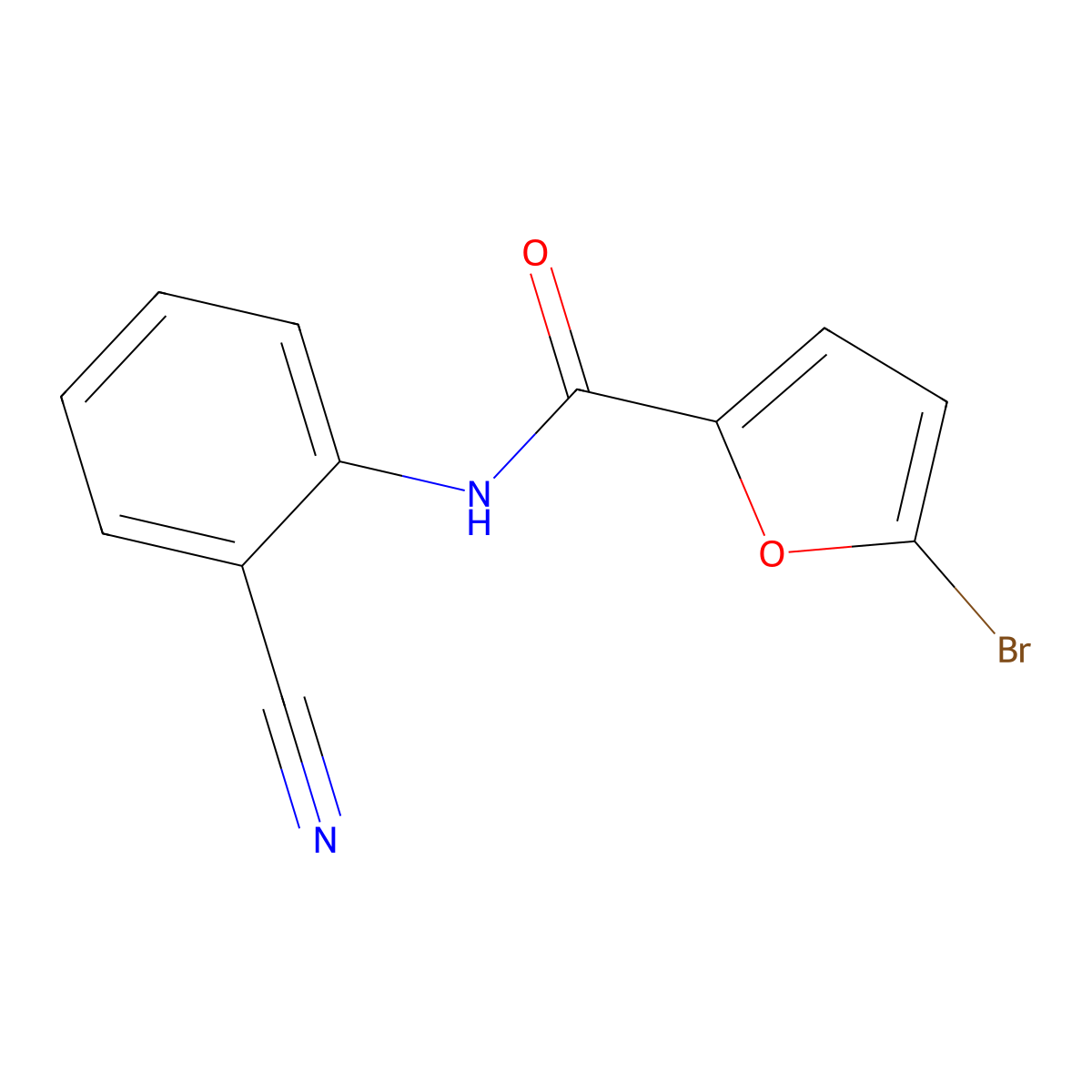 5-bromo-N-(2-cyanophenyl)furan-2-carboxamide molecular structure, CAS 356561-88-1