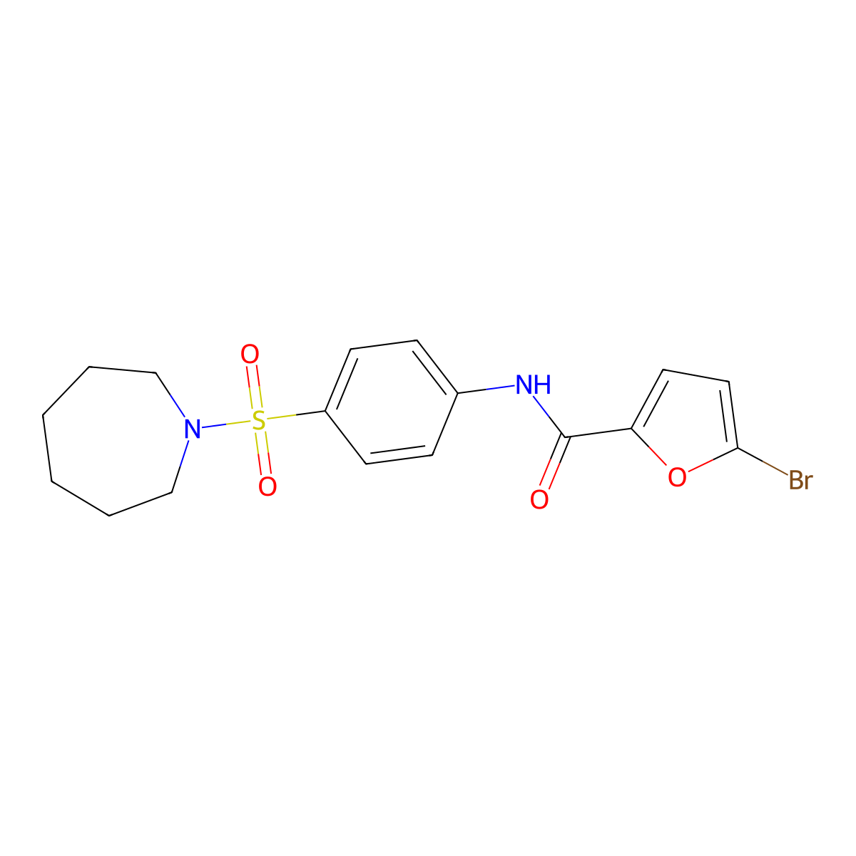 N-[4-(azepan-1-ylsulfonyl)phenyl]-5-bromofuran-2-carboxamide molecular structure, CAS 356562-24-8