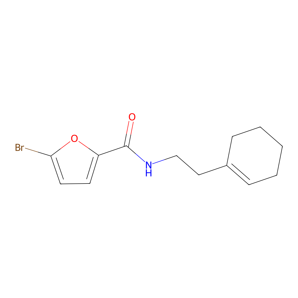 5-bromo-N-(2-(cyclohex-1-en-1-yl)ethyl)furan-2-carboxamide molecular structure, CAS 356562-30-6