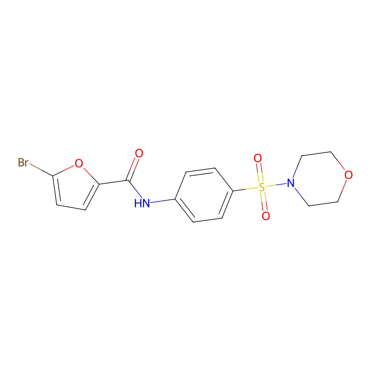 5-bromo-N-[4-(4-morpholinylsulfonyl)phenyl]-2-furamide molecular structure, CAS 356562-31-7