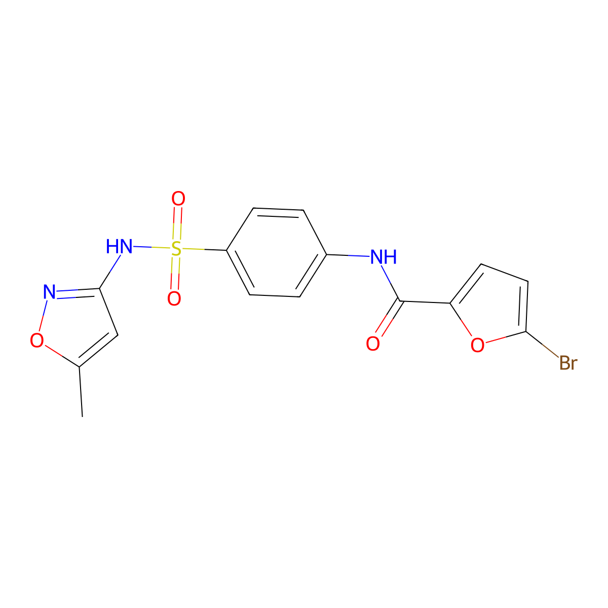 5-bromo-N-{4-[(5-methyl-1,2-oxazol-3-yl)sulfamoyl]phenyl}furan-2-carboxamide molecular structure, CAS 356562-35-1