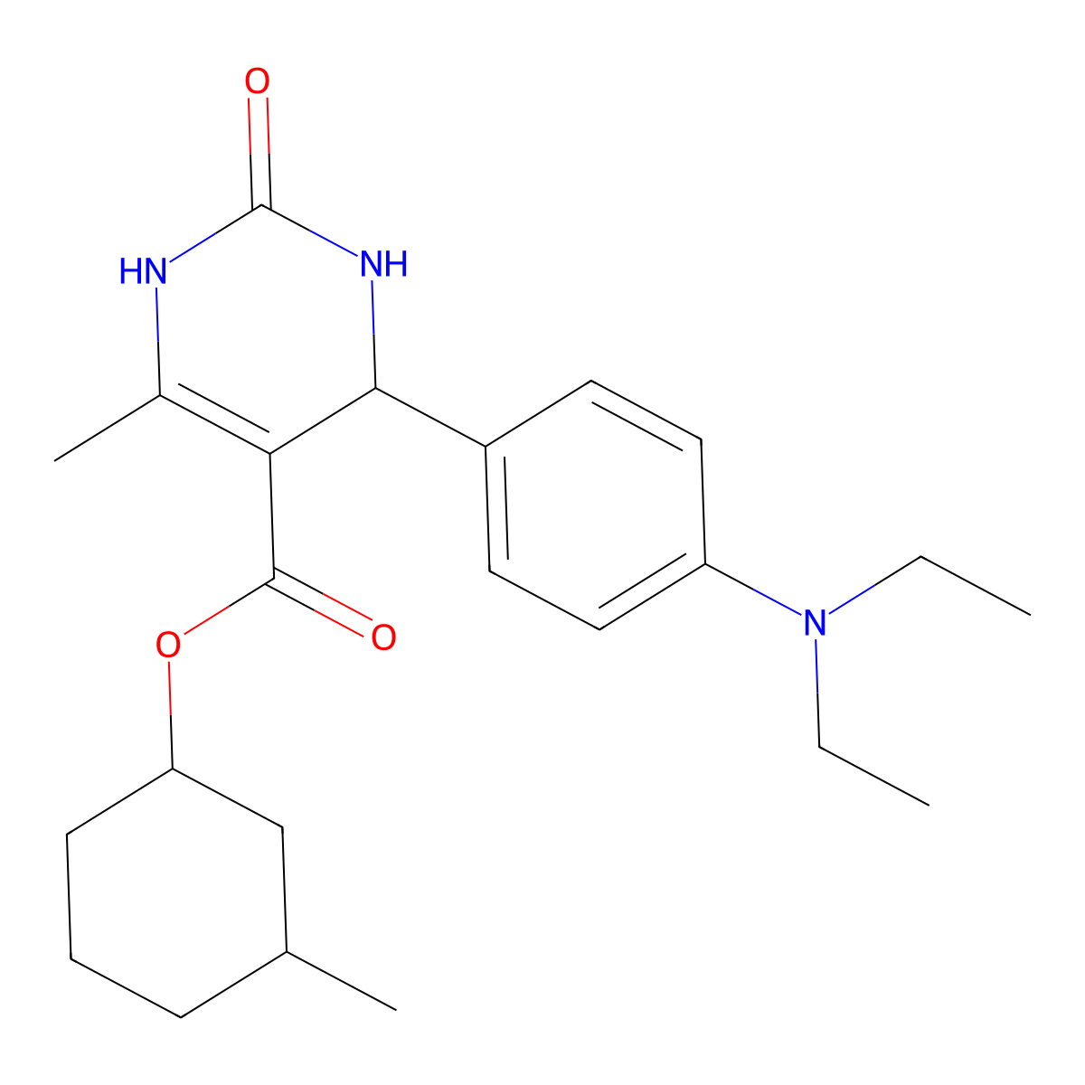 (3-methylcyclohexyl) 4-[4-(diethylamino)phenyl]-6-methyl-2-oxo-3,4-dihydro-1H-pyrimidine-5-carboxylate molecular structure, CAS 356564-27-7