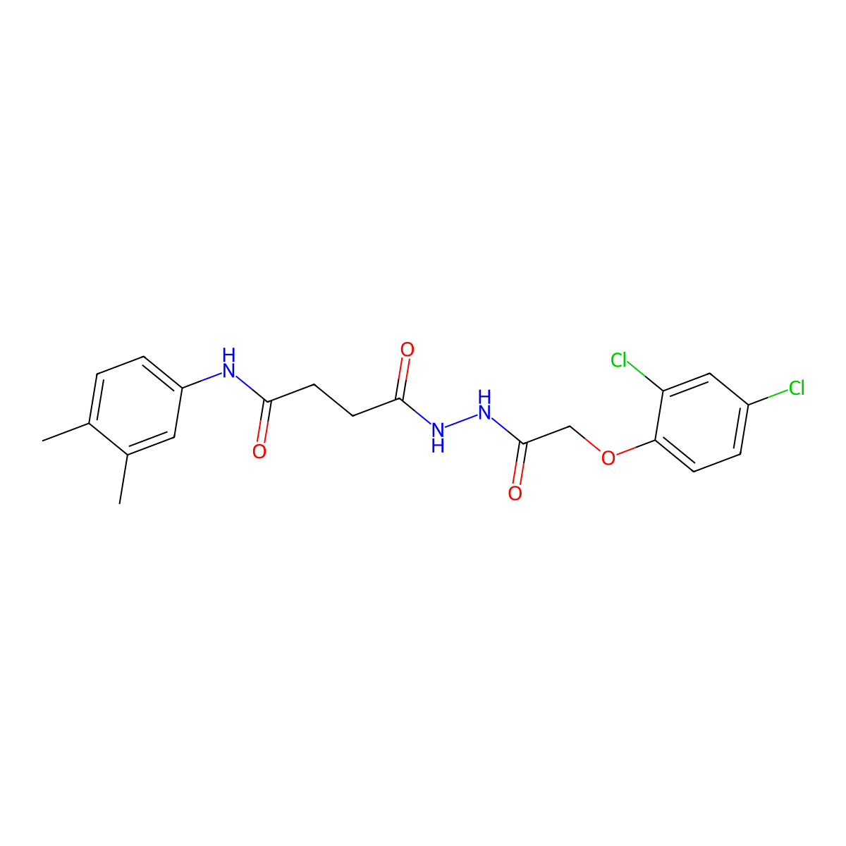 4-{2-[(2,4-dichlorophenoxy)acetyl]hydrazino}-N-(3,4-dimethylphenyl)-4-oxobutanamide molecular structure, CAS 356565-89-4