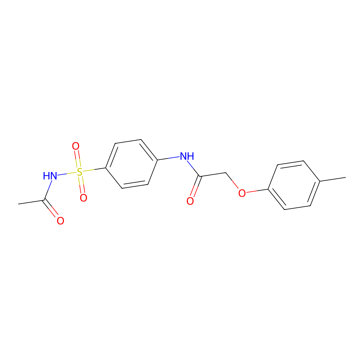 N-{4-[(acetylamino)sulfonyl]phenyl}-2-(4-methylphenoxy)acetamide molecular structure, CAS 356567-75-4