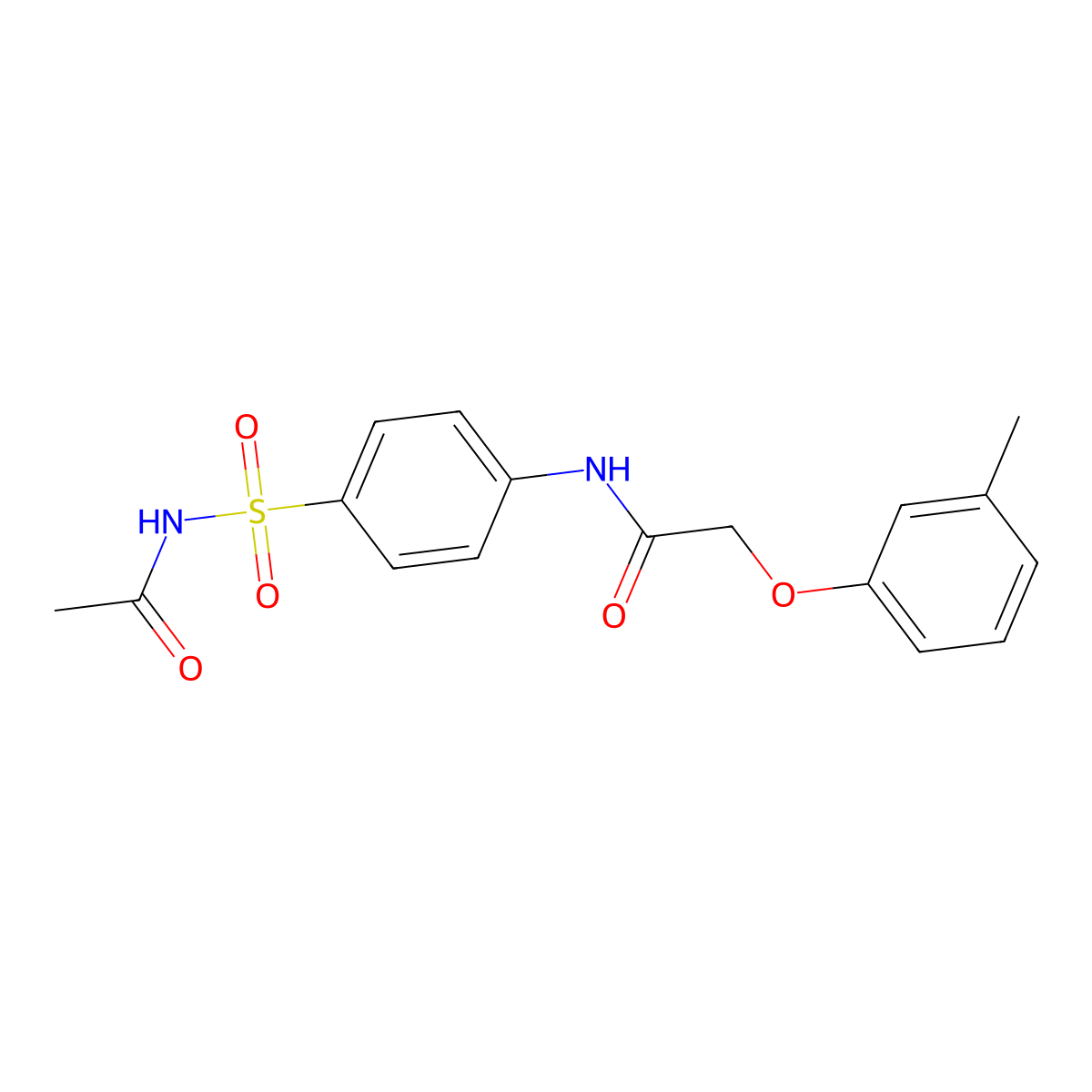 N-[4-(acetylsulfamoyl)phenyl]-2-(3-methylphenoxy)acetamide molecular structure, CAS 356567-76-5