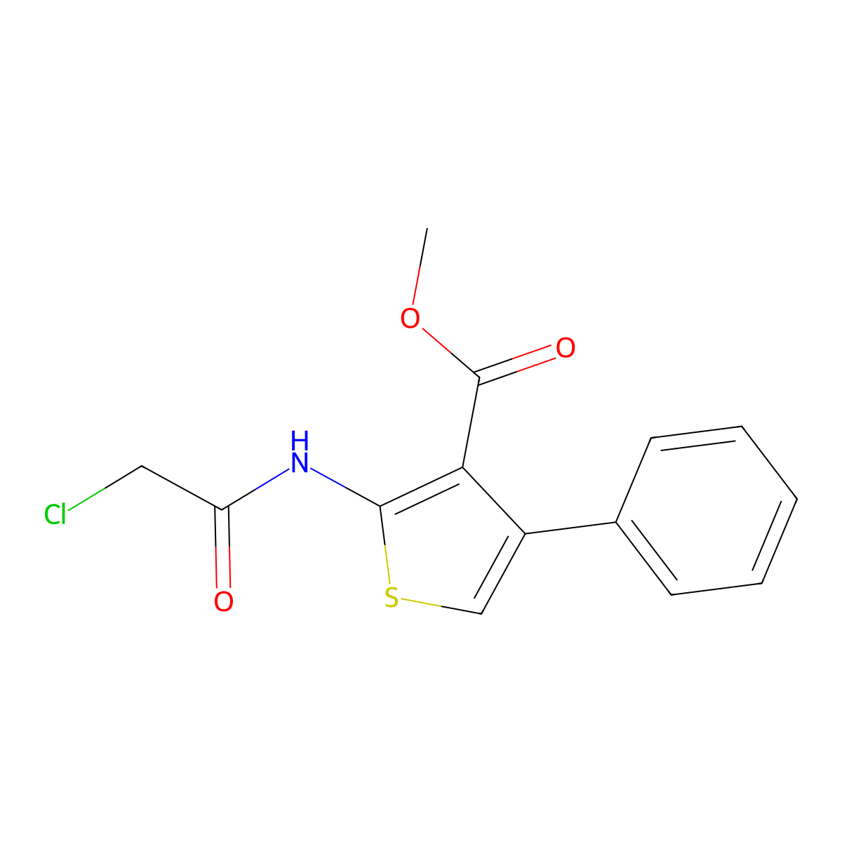 Methyl 2-[(chloroacetyl)amino]-4-phenylthiophene-3-carboxylate molecular structure, CAS 356568-66-6