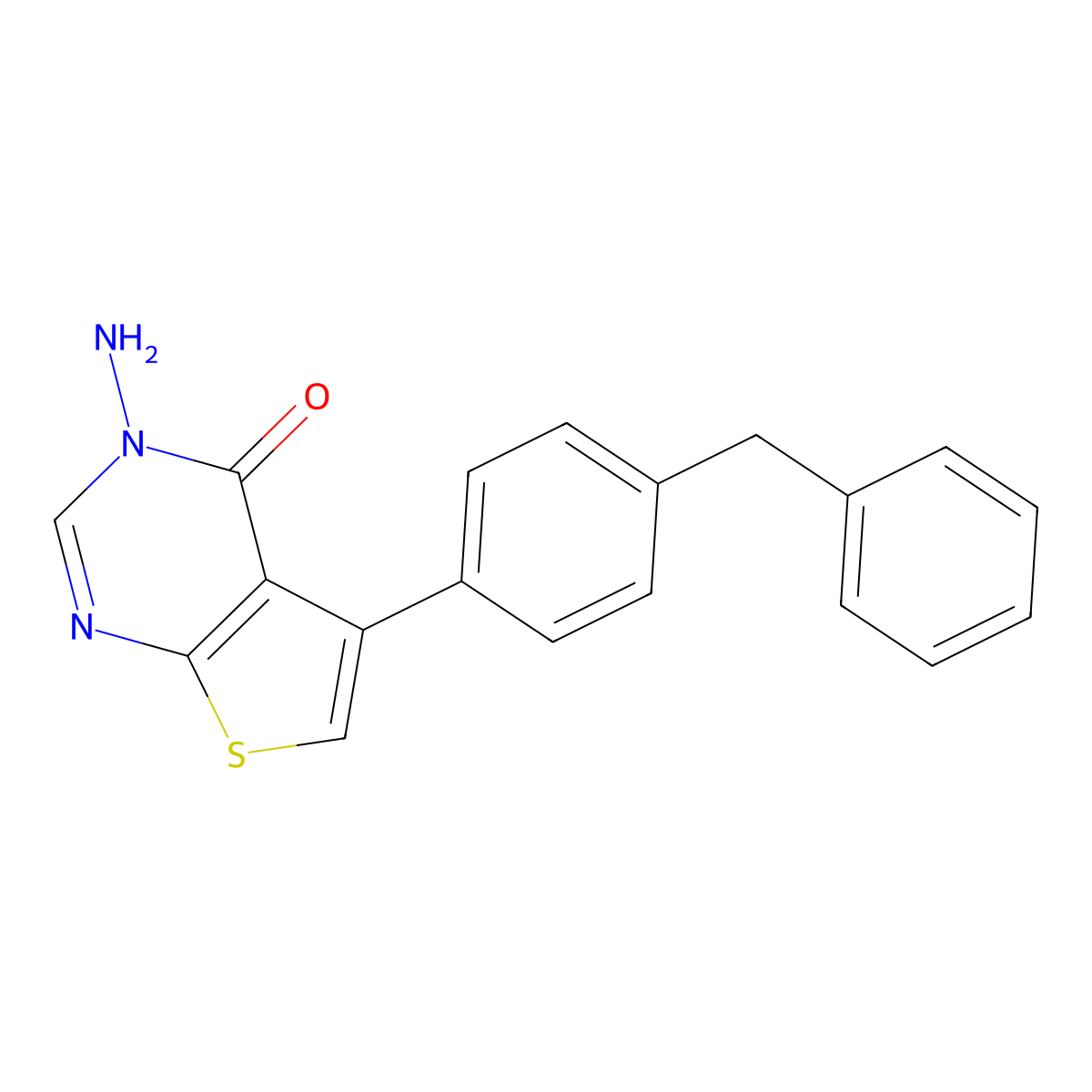 3-Amino-5-(4-benzylphenyl)thieno(2,3-d)pyrimidin-4(3H)-one molecular structure, CAS 356568-70-2