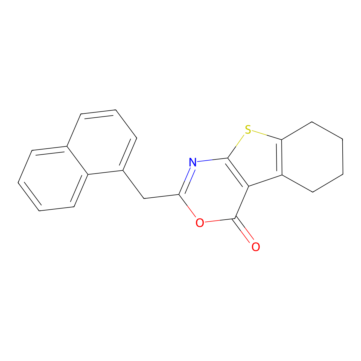 2-(naphthalen-1-ylmethyl)-5,6,7,8-tetrahydro-4H-[1]benzothieno[2,3-d][1,3]oxazin-4-one molecular structure, CAS 356568-78-0