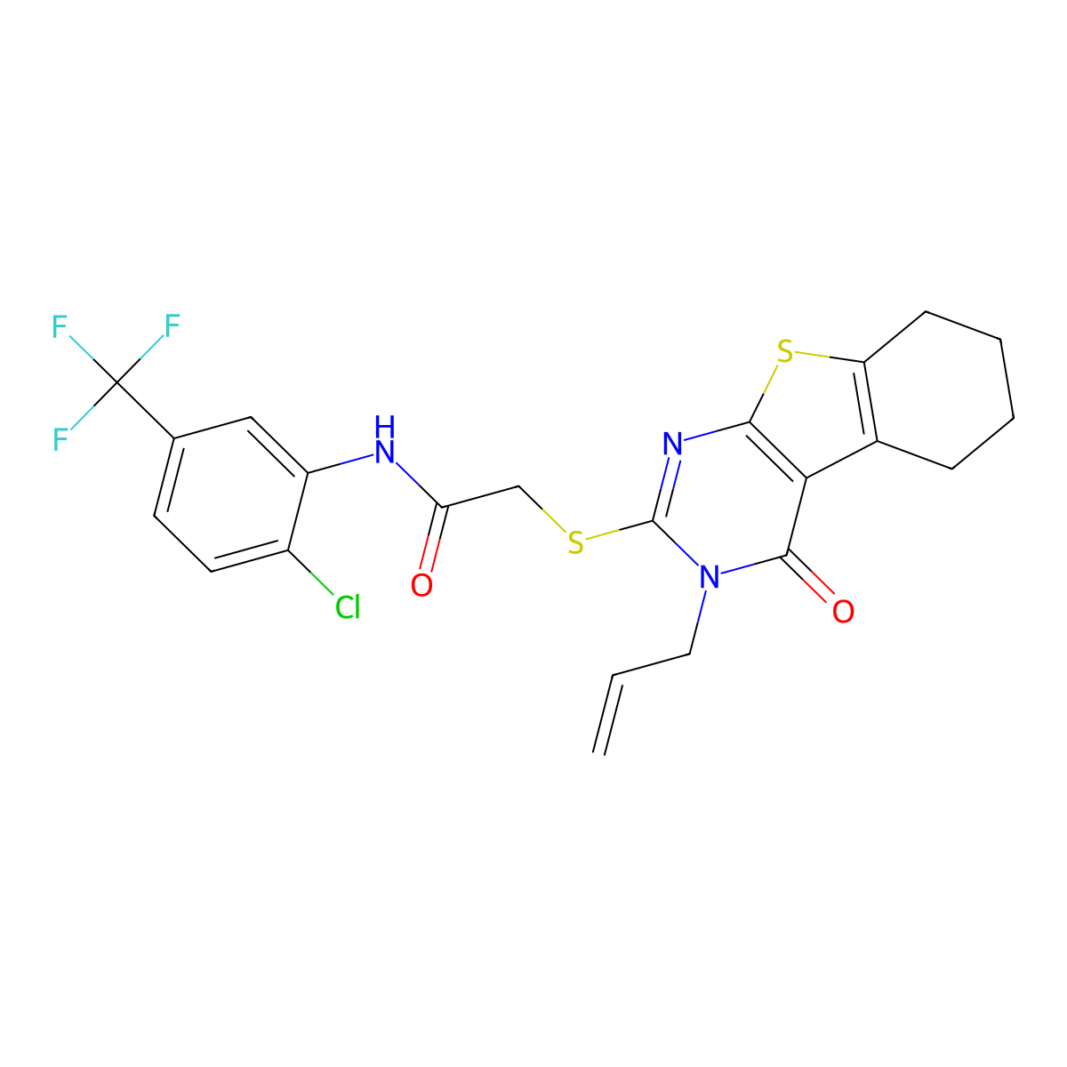 C22H19ClF3N3O2S2 molecular structure, CAS 356568-80-4