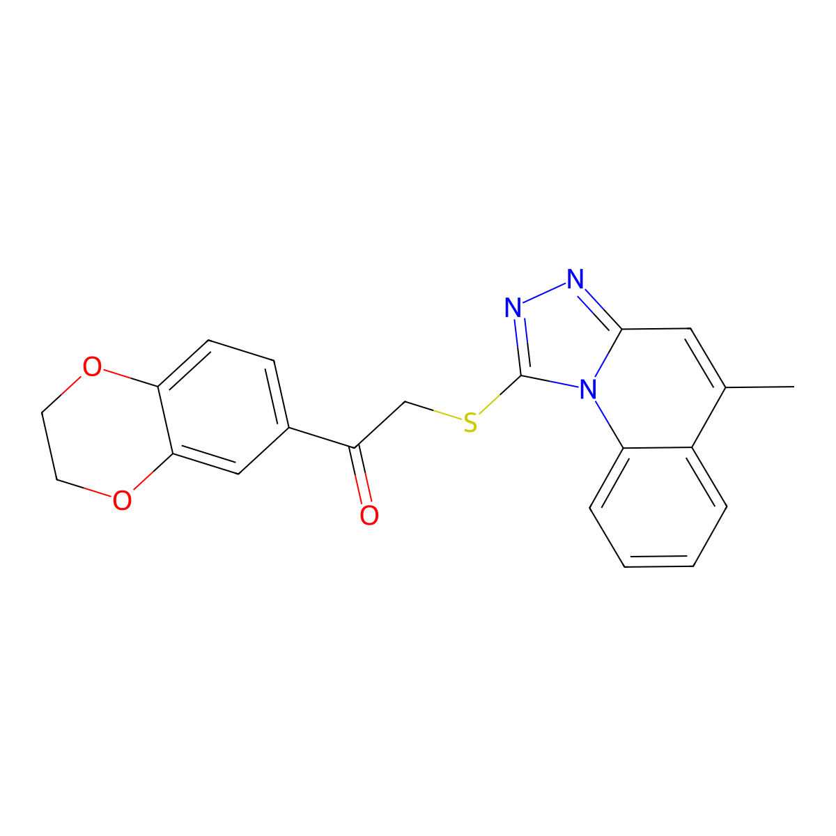 1-(2,3-Dihydro-1,4-benzodioxin-6-yl)-2-({5-methyl-[1,2,4]triazolo[4,3-a]quinolin-1-yl}sulfanyl)ethan-1-one molecular structure, CAS 356568-84-8