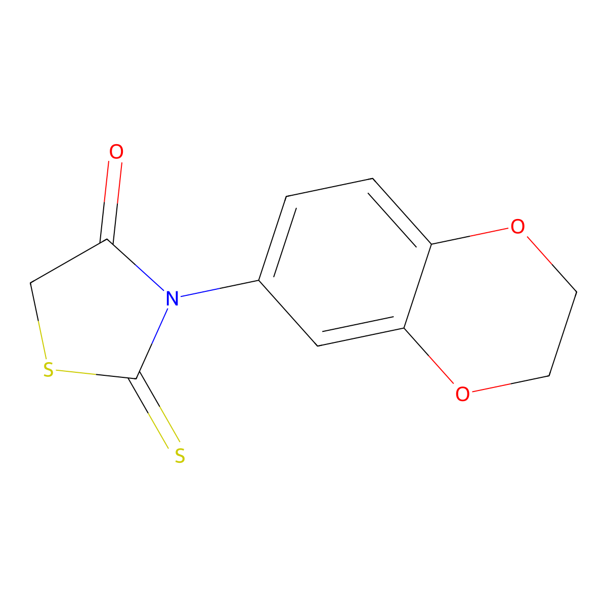 3-(2,3-Dihydro-1,4-benzodioxin-6-yl)-2-sulfanylidene-1,3-thiazolidin-4-one molecular structure, CAS 356569-45-4