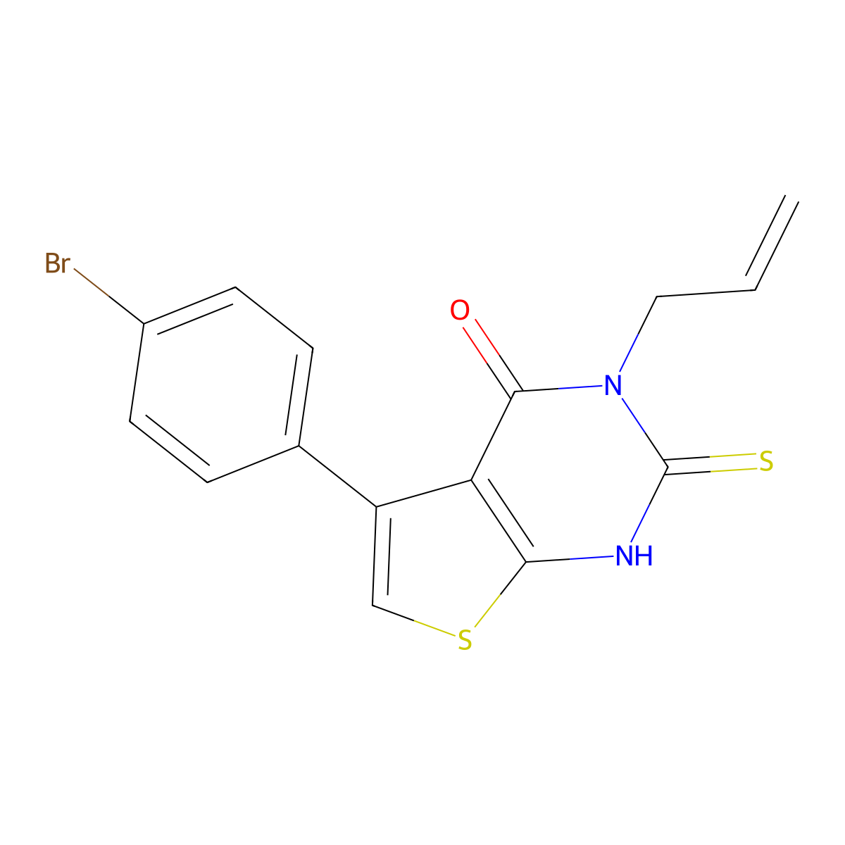 3-allyl-5-(4-bromophenyl)-2-thioxo-2,3-dihydrothieno[2,3-d]pyrimidin-4(1H)-one molecular structure, CAS 356569-46-5