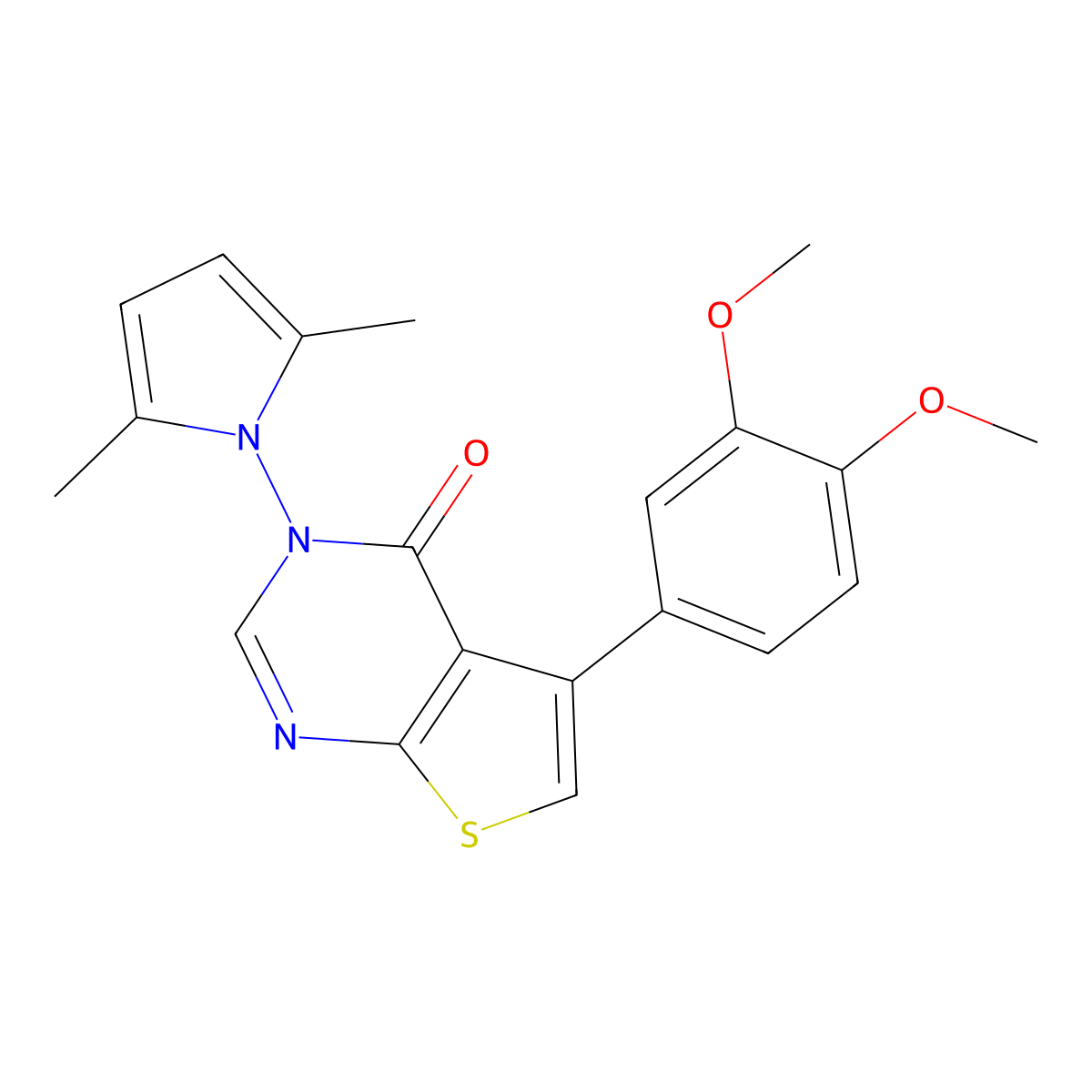 5-(3,4-dimethoxyphenyl)-3-(2,5-dimethyl-1H-pyrrol-1-yl)thieno[2,3-d]pyrimidin-4(3H)-one molecular structure, CAS 356569-82-9