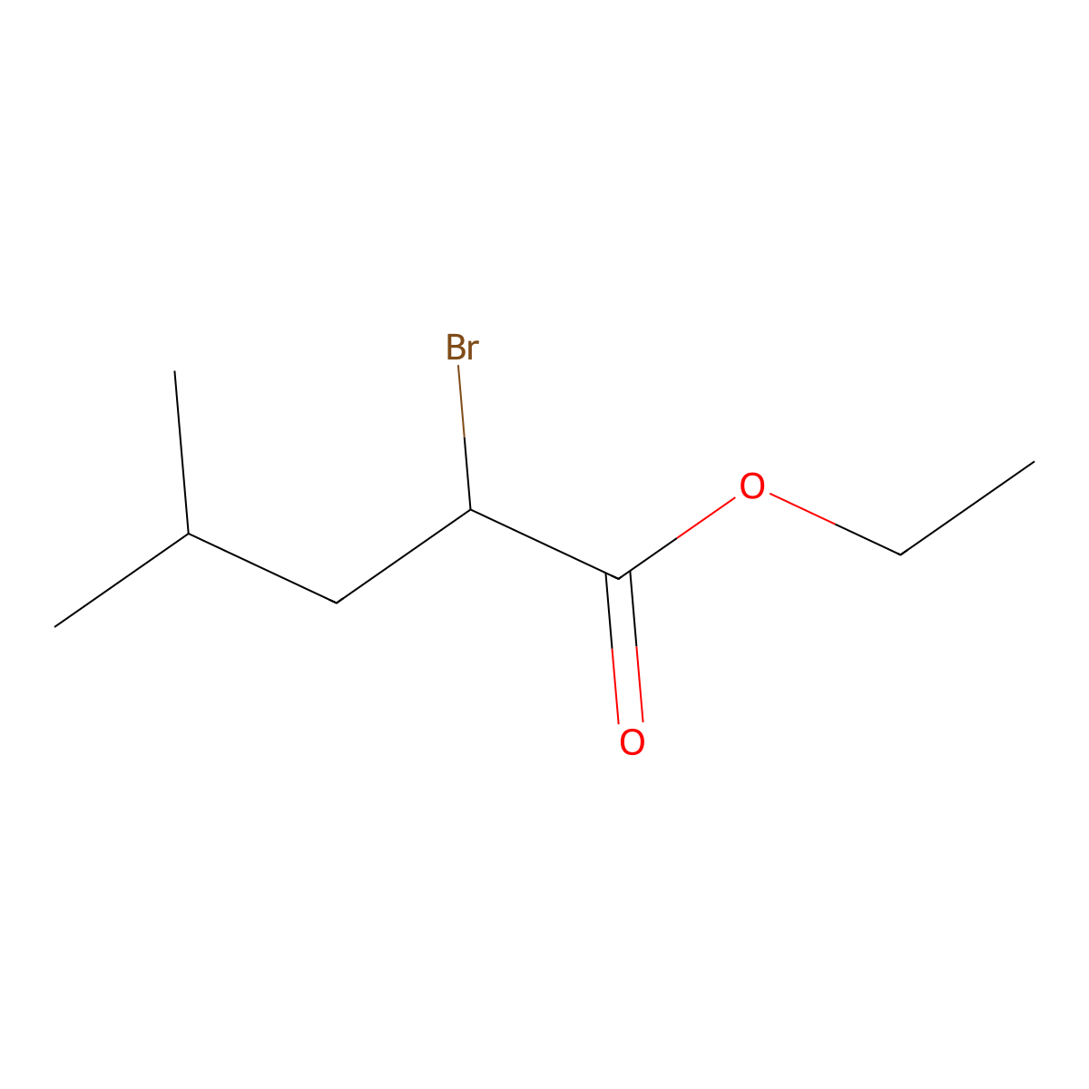 Ethyl 2-bromo-4-methylpentanoate molecular structure, CAS 35657-97-7