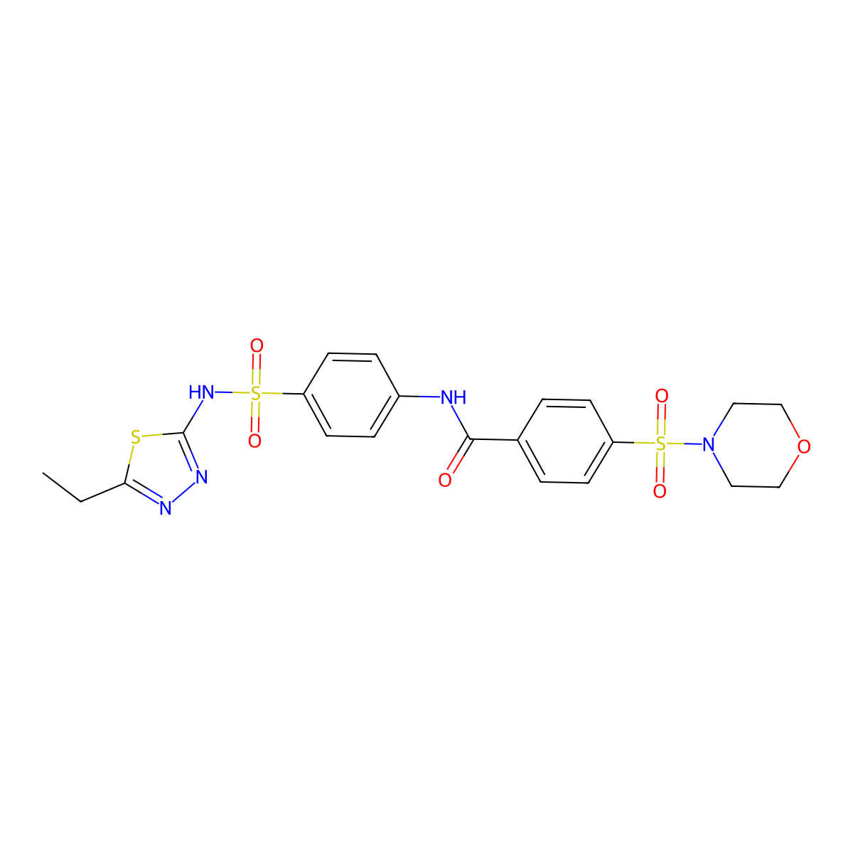 N-[4-[[(5-Ethyl-1,3,4-thiadiazol-2-yl)amino]sulfonyl]phenyl]-4-(4-morpholinylsulfonyl)benzamide molecular structure, CAS 356570-13-3