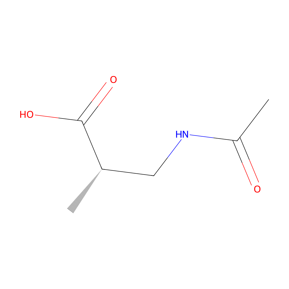 (2S)-3-acetamido-2-methylpropanoic acid molecular structure, CAS 356570-78-0