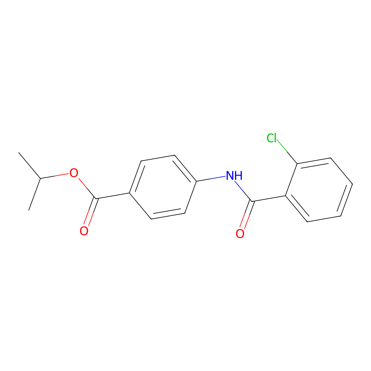 Isopropyl 4-[(2-chlorobenzoyl)amino]benzoate molecular structure, CAS 356571-37-4