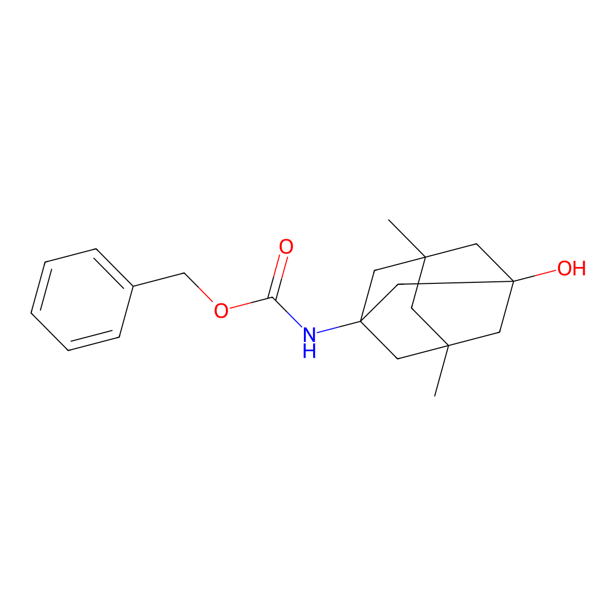 benzyl N-(3-hydroxy-5,7-dimethyladamantan-1-yl)carbamate molecular structure, CAS 356572-20-8