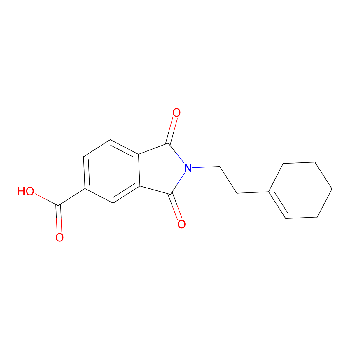 2-(2-Cyclohex-1-en-1-ylethyl)-1,3-dioxoisoindoline-5-carboxylic acid molecular structure, CAS 356573-34-7