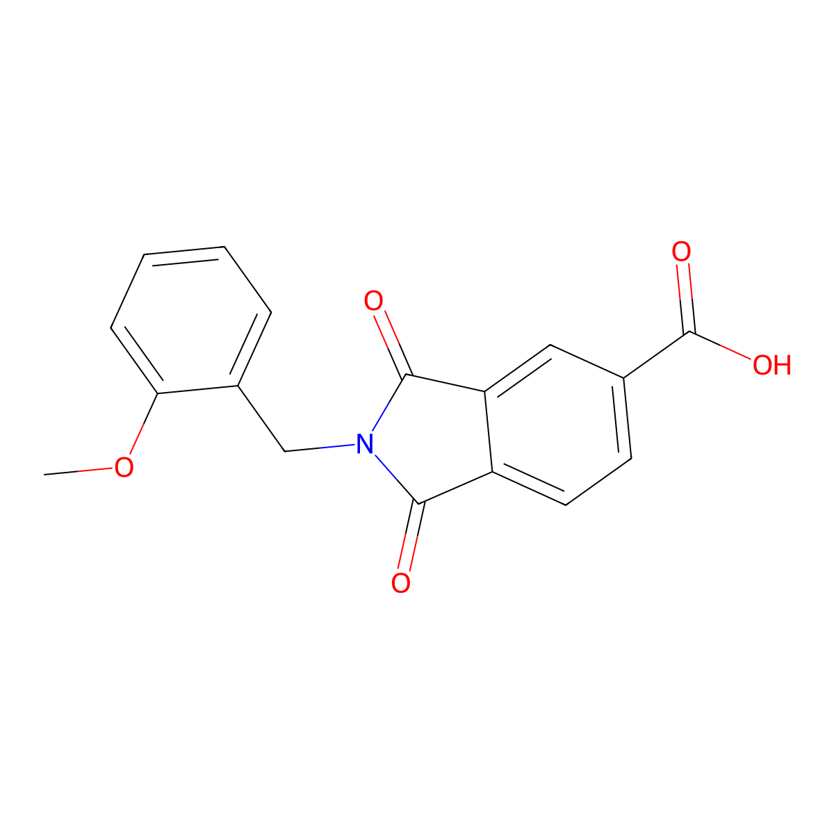 2-(2-Methoxybenzyl)-1,3-dioxoisoindoline-5-carboxylic acid molecular structure, CAS 356573-59-6