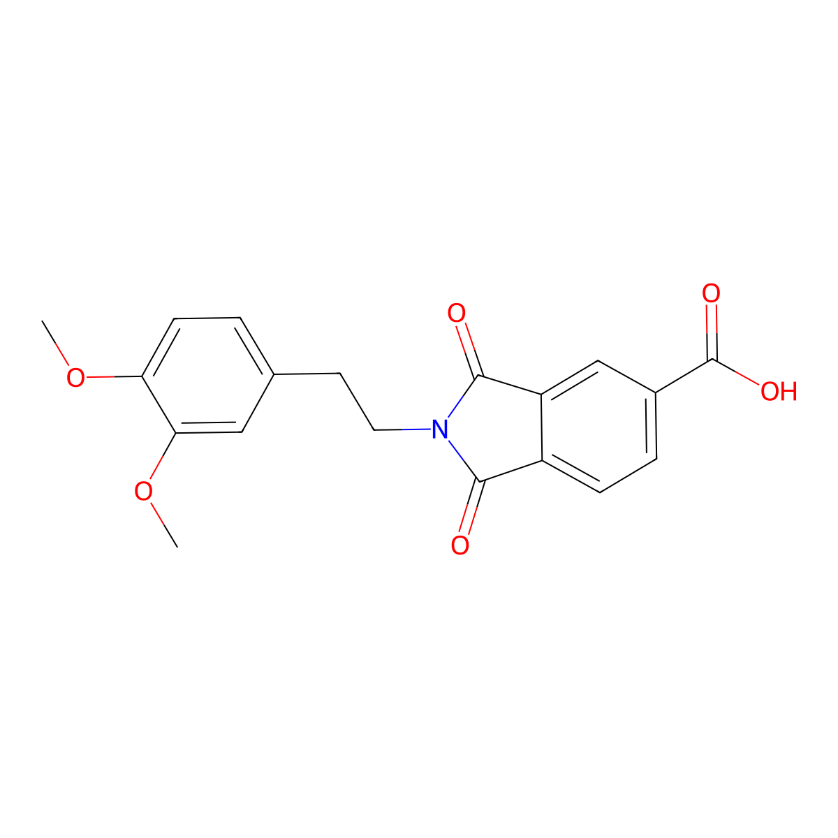 2-[2-(3,4-Dimethoxyphenyl)ethyl]-1,3-dioxoisoindoline-5-carboxylic acid molecular structure, CAS 356573-99-4