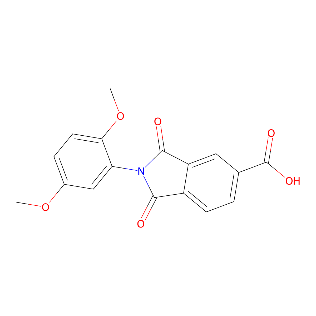 2-(2,5-Dimethoxyphenyl)-1,3-dioxoisoindoline-5-carboxylic acid molecular structure, CAS 356574-17-9