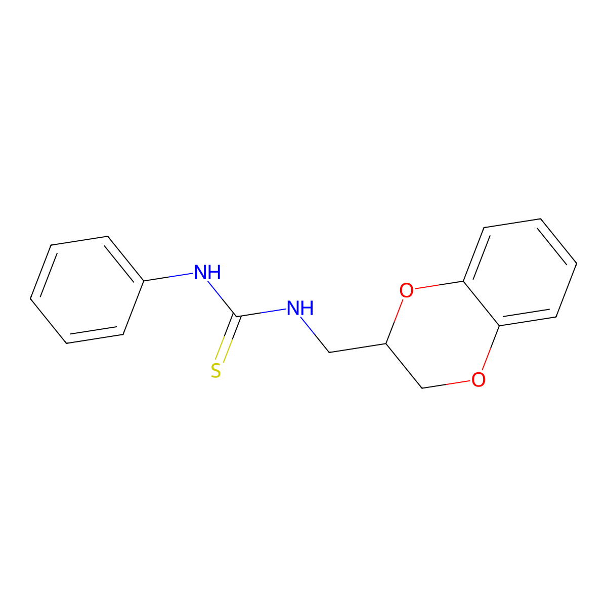 1-(2,3-Dihydro-1,4-benzodioxin-3-ylmethyl)-3-phenylthiourea molecular structure, CAS 356574-54-4