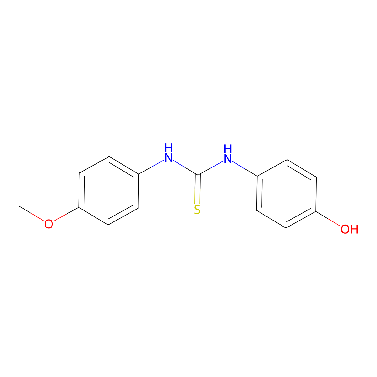 1-(4-Hydroxyphenyl)-3-(4-methoxyphenyl)thiourea molecular structure, CAS 356575-33-2