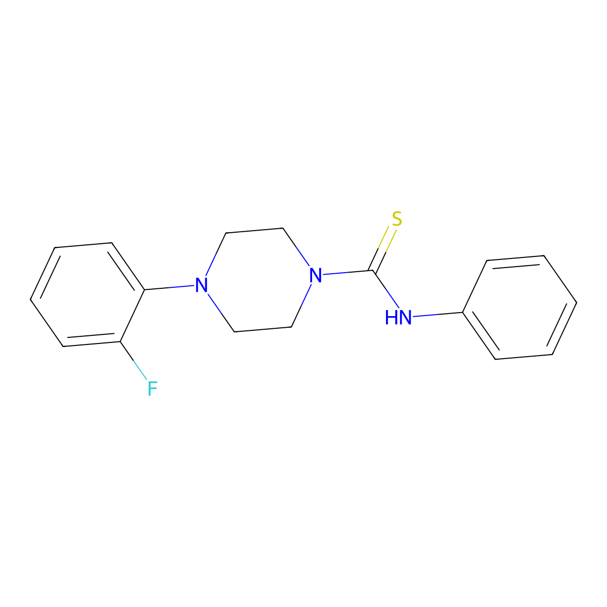4-(2-fluorophenyl)-N-phenylpiperazine-1-carbothioamide molecular structure, CAS 356575-57-0