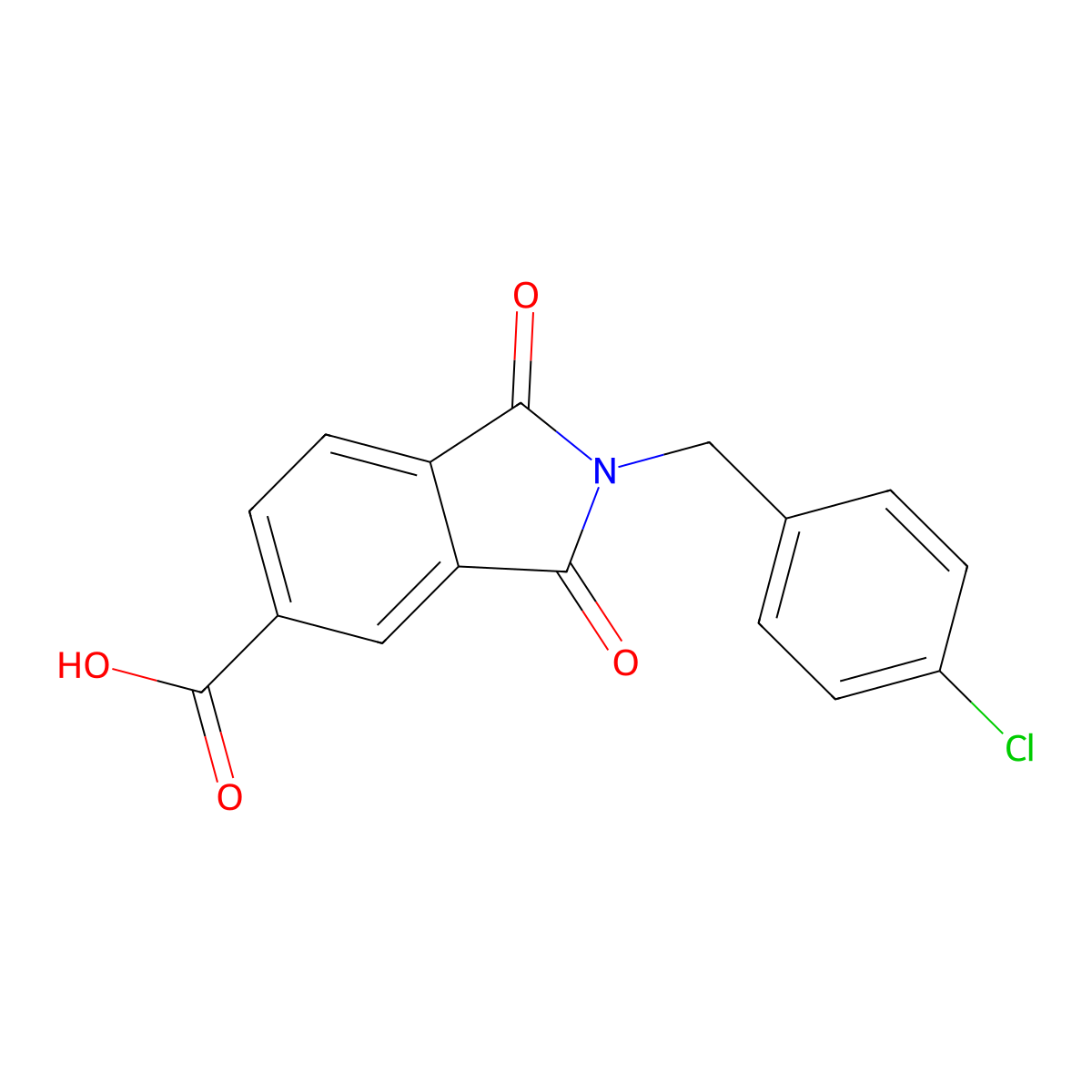 2-[(4-Chlorophenyl)methyl]-1,3-dioxoisoindole-5-carboxylic acid molecular structure, CAS 356575-62-7