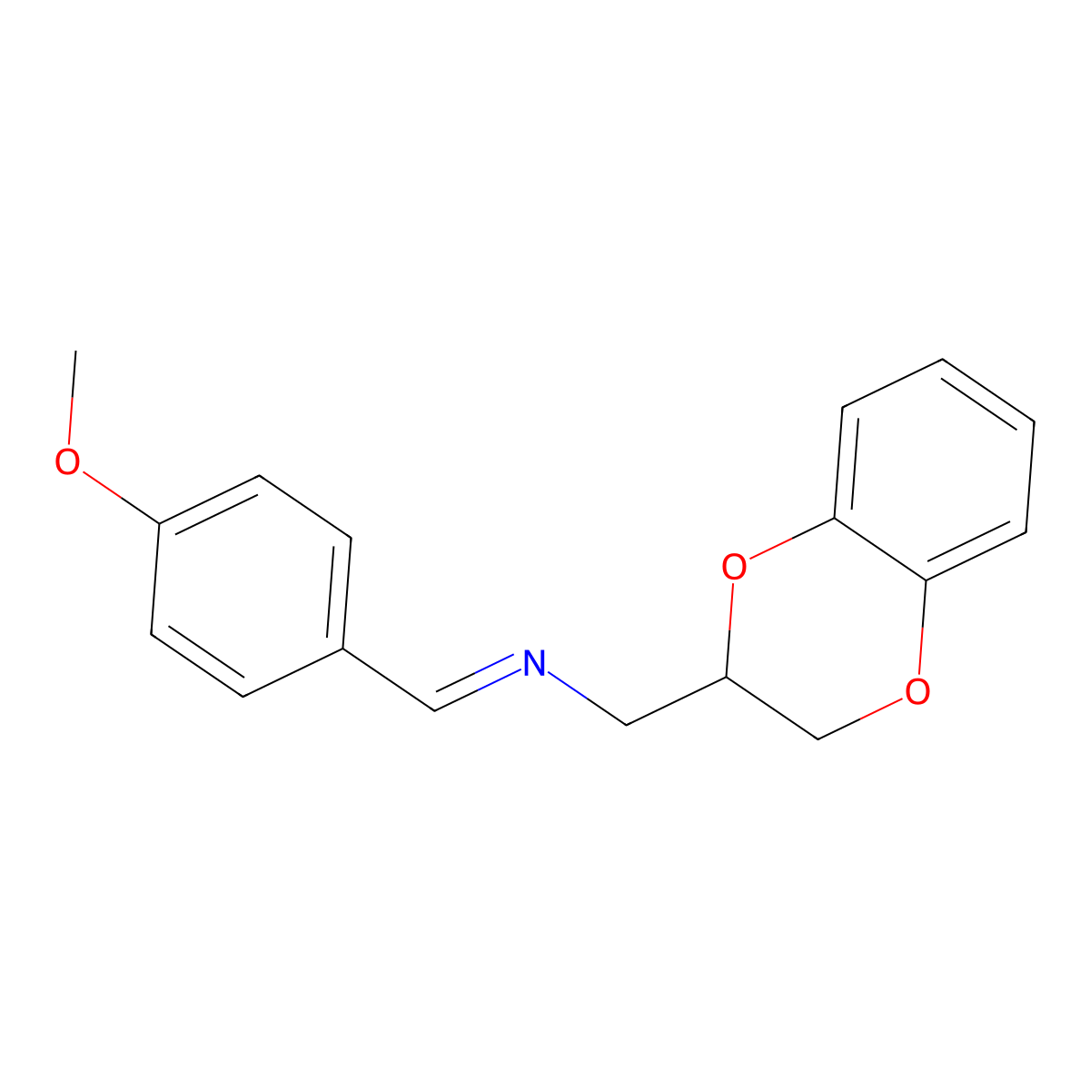 N-(2,3-dihydro-1,4-benzodioxin-2-ylmethyl)-N-(4-methoxybenzylidene)amine molecular structure, CAS 356576-40-4